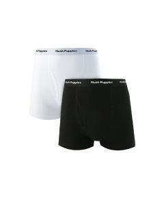 Hush Puppies Pakaian Underwear Pria Classic Knit Boxer In Black/White 